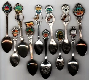 11 Diff California Souvenir Spoon Lot Spoons Charms Solvang Dolphins Mickey Beas - Picture 1 of 5