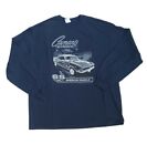 Vintage Camaro Chevrolet SS T Shirt 2XL Long Sleeve 100% Cotton Muscle Car Navy