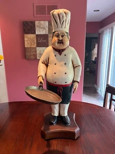 VINTAGE LG 31" Koch Statue Küche Restaurant Boden Theke mit Metallpfanne SEHR GUTER ZUSTAND - Bild 1 von 5