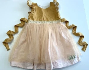 SweetHoney Girls Size 5 Yellow And Pink Tulle Dress - Picture 1 of 5