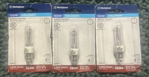 Bombilla halógena única Westinghouse Corp 150 vatios, base E-11 transparente ¡Lote de 3 nuevas!! - Imagen 1 de 2