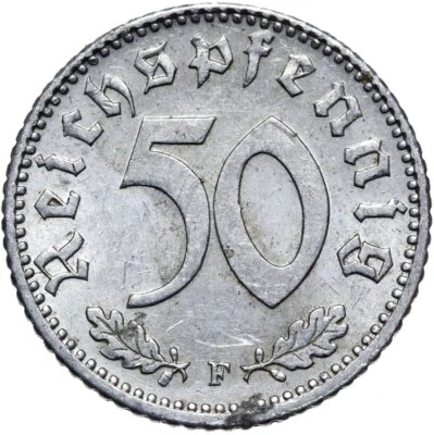 German Reich - 3rd Third Reich - J. 372 - coin - 50 Reichspfennig 1944 F - Image 1 of 2