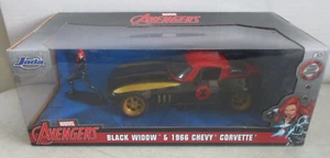 MIB 2020 MARVEL AVENGERS BLACK WIDOW & 1966 CHEVY CORVETTE DIE CAST JADA TOYS - Picture 1 of 2