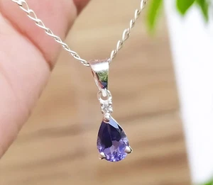 925 Sterling Silver Lovely Blue Iolite September Birthstone Anniversary Gift Her - Picture 1 of 5