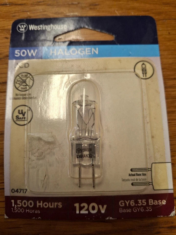 WESTINGHOUSE 04715  120V 50 WATT HALOGN BI-PIN GY6.35 BASE LIGHT BULB - Image 1 of 1