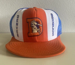 Vintage Denver Broncos Mesh Trucker Hat Cap Snapback Lucky Stripes - Picture 1 of 8