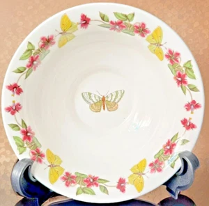 Keramik Schale Schmetterling Blumen bunte Ranken Botanischer Garten Schale Dessertteller - Bild 1 von 3
