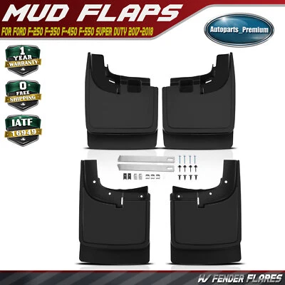 Splash Guards Mud Flaps for Ford F-250 F-350 Super Duty 2017-2018 W/ WHEEL LIPS - Image 1 of 4