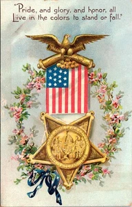 Pride Glory Gold Star Eagle on Flag Raphael Tuck Decoration Day 107 Postcard - Picture 1 of 2