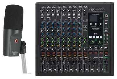 Mackie ONYX12 12-Ch. Mixer w/Multi-Track USB/EQ+Bluetooth+Se Electronics Mic - Image 1 of 4