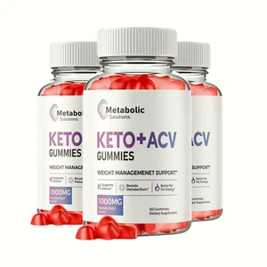 3-Pack Metabolic Solutions Keto ACV Gummies For Weight Loss - 180 Gummies - Picture 1 of 6