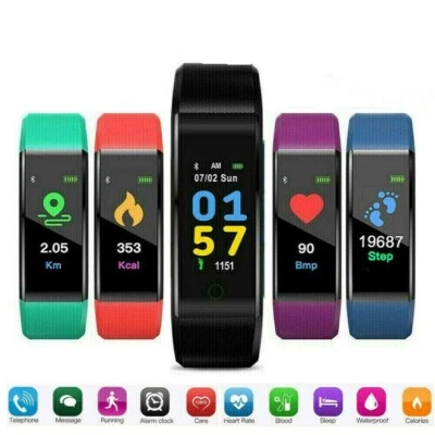 Sport Fitbit Fitness Activity Tracker Blood Pressure Heart Rate  Smart Watch US. - Image 1 of 4