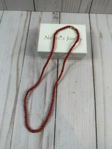 "Collar de cuentas de jade rojo 14k Nature's Jewelry, 16""" - Imagen 1 de 8