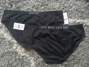 2 Girls justice bikini panties size 16 NEW black