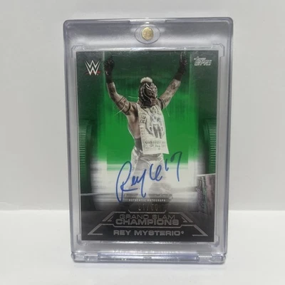 2021 Topps WWE Undisputed Grand Slam Champions Auto Rey Mysterio Green /50 (AU) - Image 1 of 2