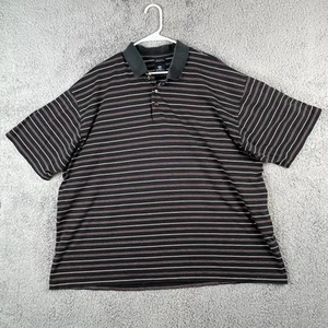 Pebble Beach Men's Performance Stretch Golf Links Polo Shirt 2XL Black Striped - Picture 1 of 8