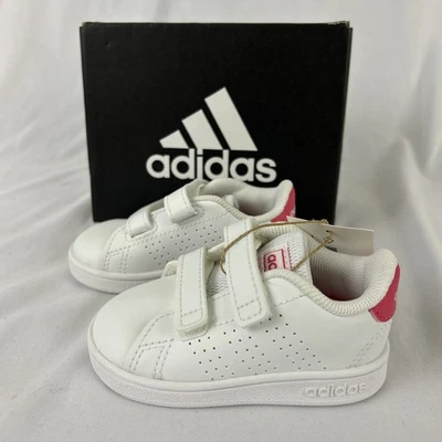 Малыш размер 4K, Adidas Kids преимущество я, белый/розовый (7) - Изображение 1 из 4