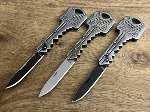 SOG Keychain Pocket Knife Lockback Plain Edge Blade Nice Set! (Lot Of 3) ~TASKCo - Picture 1 of 18