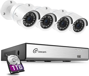 DVR Security Camera System 1080p, AI Human Vehicle Detection, 8CH 4 White - Picture 1 of 9