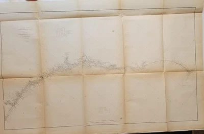 1882 Coast Geodetic Survey triang. map Florida Georgia SC Jacksonville Savannah - Image 1 of 4