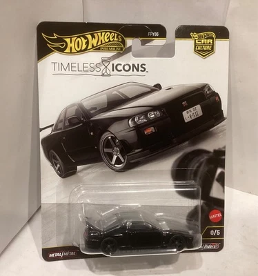 2025 Hot Wheels Car Culture Timeless Icons Nissan Skyline GT-R (BNR34) 0/5 Chase - Image 1 of 4