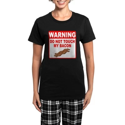 Pijama oscuro para mujer CafePress Bacon señal de advertencia (542592126) Foto 1 de 4