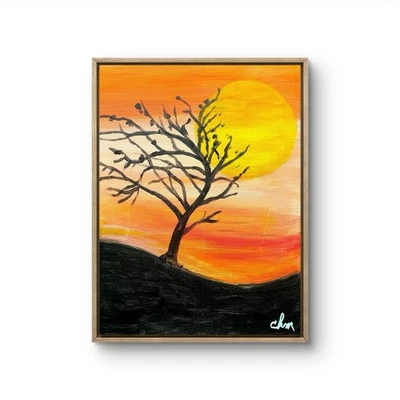 12 x 16 EXPRESIONISMO ARTE ORIGINAL HECHO A MANO FIRMADO PINTURA COLORIDA SOBRE LIENZO Foto 1 de 4