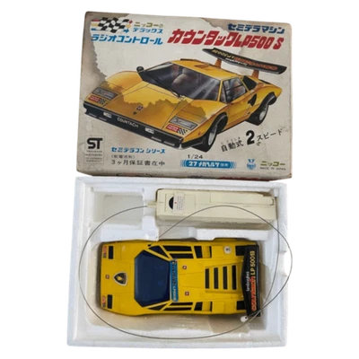 Nikko Countach LP500S 1/24 RC Model Radio Control Car Rare Yellow New - Image 1 of 4