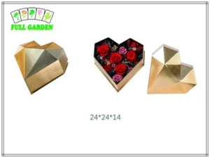 SCATOLA ORO CUORE FIORISTI BOMBONIERE DECORATORI SAN VALENTINO CONTENITORE - Foto 1 di 1