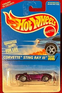 HOT WHEELS CORVETTE STING RAY III PURPLE #595 7 SPOKE. SEE COMBINED OFFERS! - Picture 1 of 1