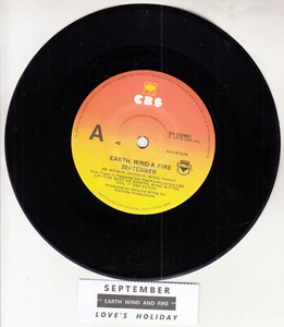 EARTH WIND & FIRE September 7" 45 rpm vinyl record RARE! + juke box title strip - Picture 1 of 2