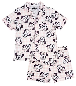 Girls Disney Minnie Mouse Short Pyjamas Button Collar PJs Nightwear 4-6 Years - Picture 1 of 10