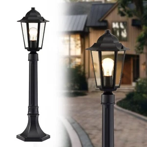 Outdoor Lamp Post Lights HardWired Black Outdoor Light Post with Mount Base 28.3 - Picture 1 of 9