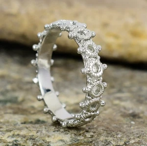 925 Sterling Silver Band For Women Silver Band Purpose Band Daughter Band Dainty - Picture 1 of 4