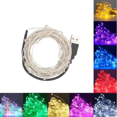 5M / 10M USB LED Copper Wire String Fairy Light Strip Lamp Xmas Party Waterproof - Image 1 of 4