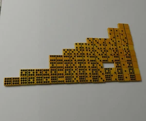 Vintage Bakelite Butterscotch Dominoes Set of 52 Double 9 - Picture 1 of 5