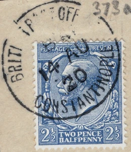 GB KGV Stamp SG.373a 2½d Dull Prussian Blue LEVANT 1920 CDS Piece c£850 BLRED138 - Picture 1 of 5