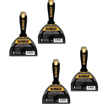 SWEETDEALALABAMA 4 x DEWALT 6 in. Stainless Steel Hammer-End Joint Knives with Soft Grip Handles