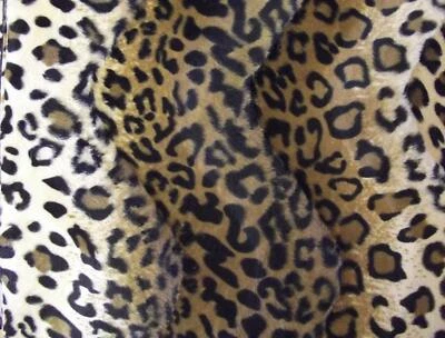 CRS FUR FABRICS Kunstfell Ponyhaut Velboa Stoff Material BRAUN LEOPARD