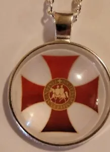 Kreuz und Emblem Tempelritter Halskette Schmuck - Bild 1 von 3