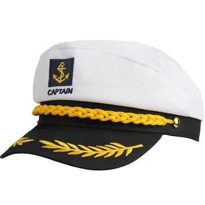 Yacht Captain Hat Navy Salor Hat Adjustable Costume Accessory for Men and Women - Image 1 of 4