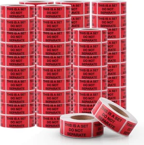 2-20 Rollen 1X2 Dies ist ein Set Trennen Sie keine Aufkleber FBA-Etiketten fluoreszierend rot - Bild 1 von 13