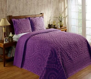 Better Trends 100% Cotton Chenille Bedspreads Queen Size Rio Collection Floral - Picture 1 of 4