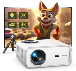 Vidéoprojecteur Wimius P63, 1080P, 500ANSI, Android 9.0, WiFi 6 et 4p keystone - Photo 1/7