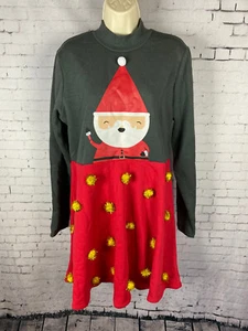 Mighty Fine Christmas Maglione Vestito XL Donna Babbo Natale Rosso Grigio (X06) - Foto 1 di 9