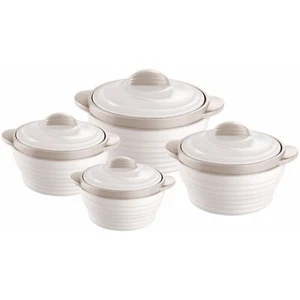 4Pcs Hot Pot Set Food Warmer Thermal Serving Insulated Casserole Pan Dish Round - Picture 1 of 8
