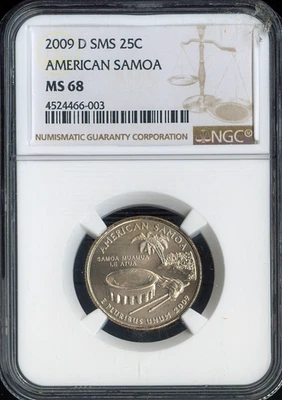 2009-D American Samoa Quarter NGC MS68 SMS Holiday Sale 🎁 - Image 1 of 2