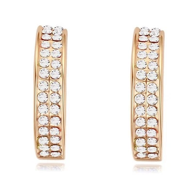 Halb-Creolen Golden Sparkle gold Messing Damen Ohrringe Frauen Clips Mädchen - Bild 1 von 4