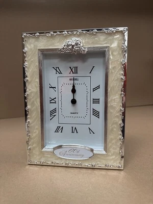 Shudehill Clocks-60Th Anniversary Silver Wedding Celebration Quartz Table NEW - Image 1 of 3