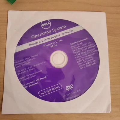 Dell Windows 10 Pro 64-bit Reinstallation Disc DVD  - Bild 1 von 4